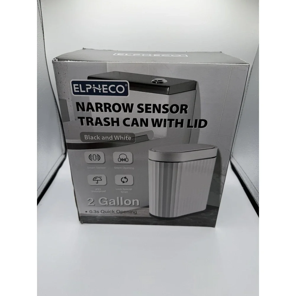Automatic Motion Sensor Trash Can - 2 Gallon White Made By Elpheco NEW